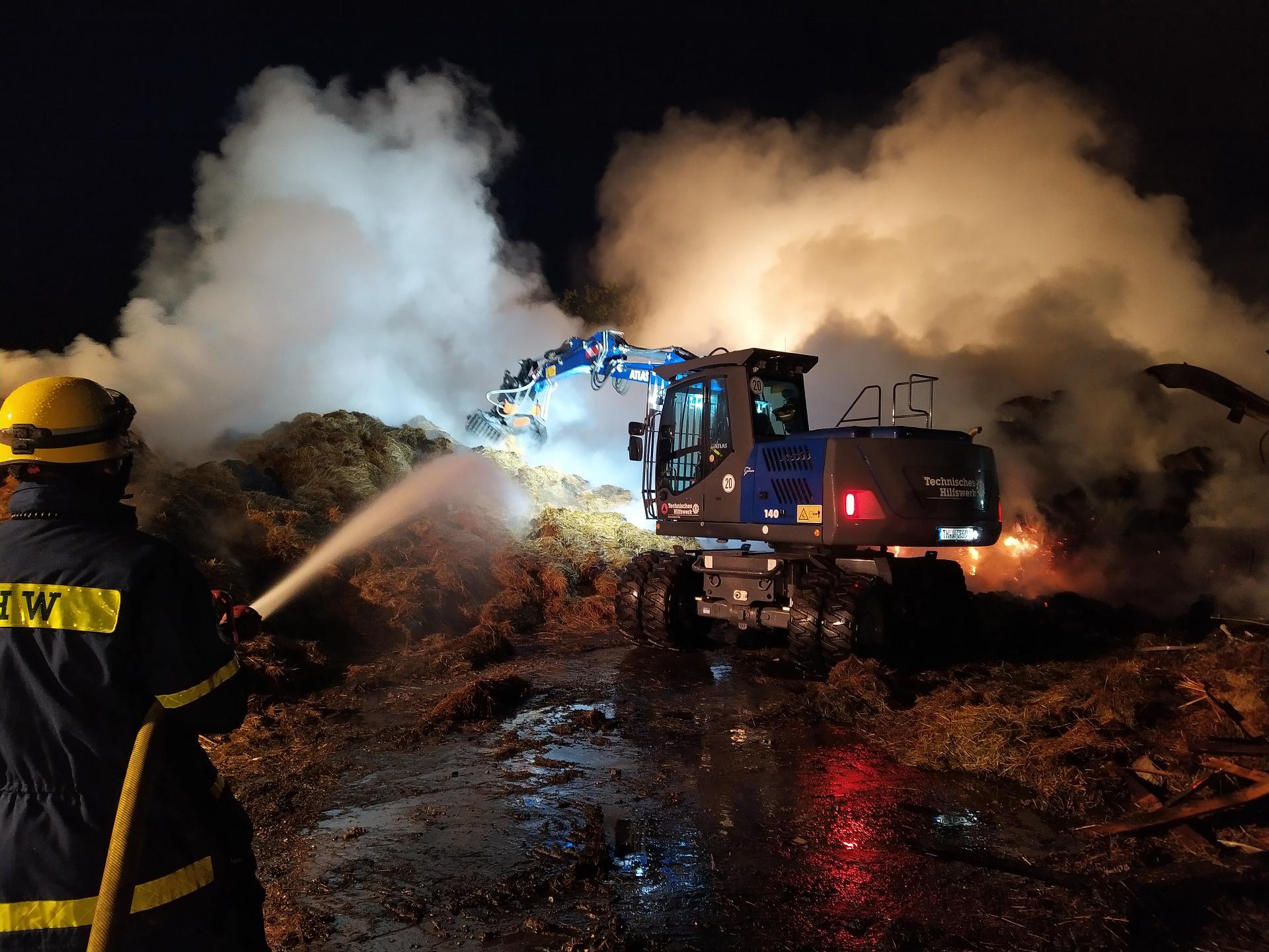 Fachgruppe Räumen unterstützt bei Brand auf Pferdehof in Ofterdingen